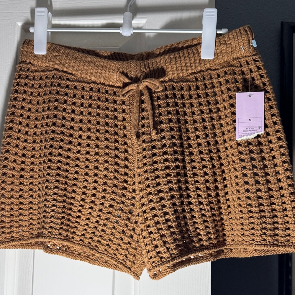 Wild Fable Brown High Waist Crochet Shorts